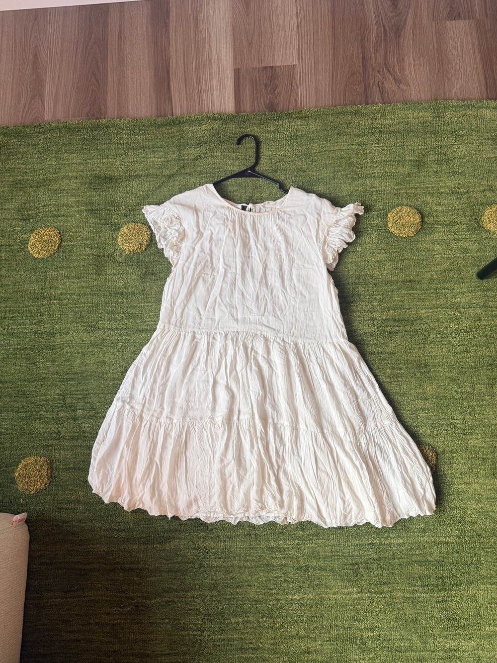 Wilfred White Tiered Short Sleeve Girls Dress